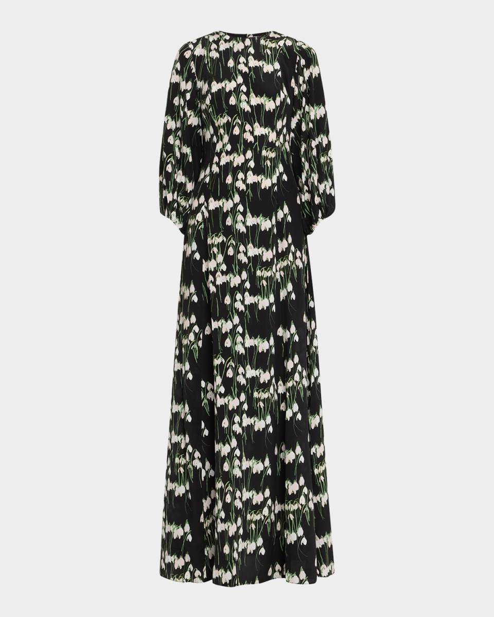 Roxette Long Floral Silk Dress